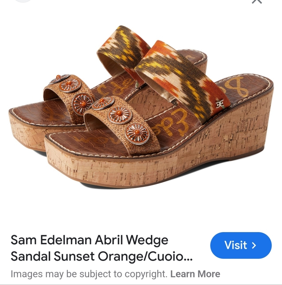 Sam Edelman Abril Wedge Sandal - Sunset Orange